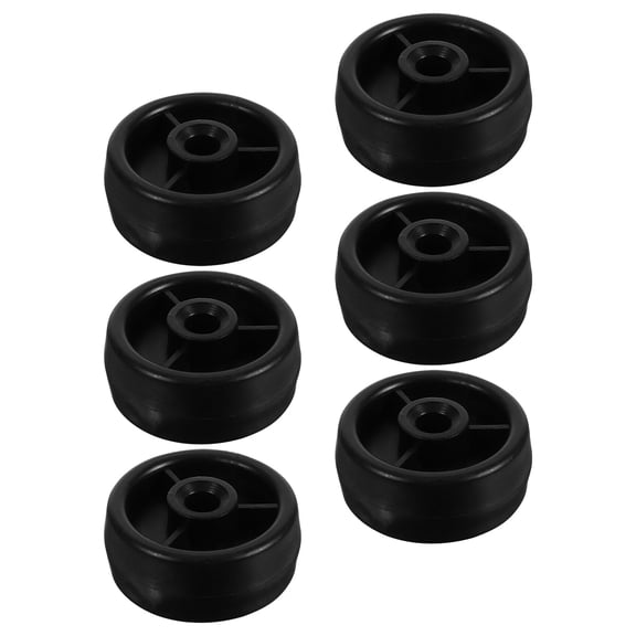 Luxshiny 6Pcs Exercise Roller Wheels Heavy Duty Plastic Gym Equipment Replacement Parts Black