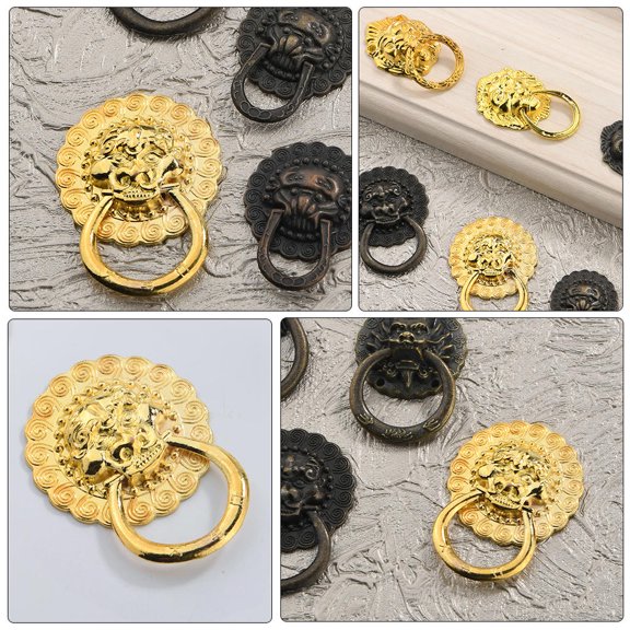 Luxshiny 6Pcs Golden Zinc Alloy Retro Door Knobs Drawer Pull Handles Simple Stylish Furniture Accessories for Home