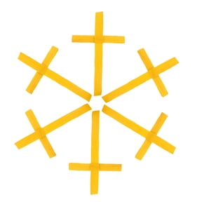 Luxshiny Set of 6 Handmade Yellow Palm Crosses for Church Wall Decor Spiritual Christian Cross Ornaments