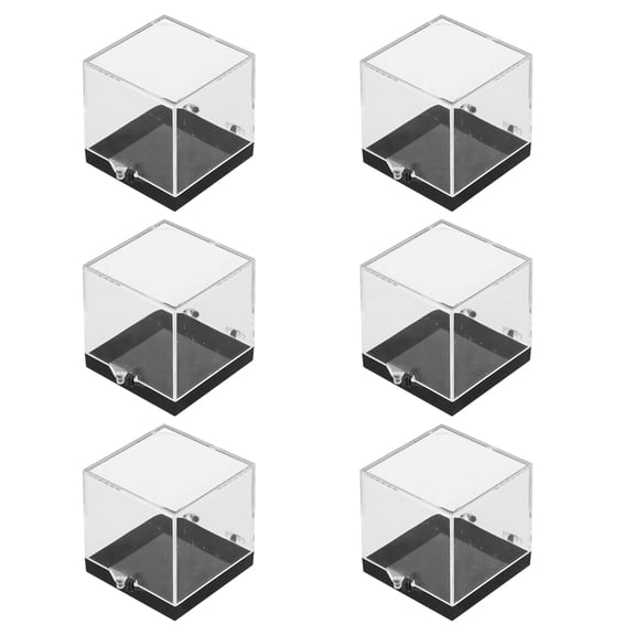 Luxshiny 6-Pack Transparent Jewelry Display Boxes for Crystal, Stone Collections and Small Accessories Storage