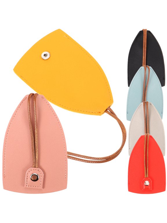 6-Pack Car Key Holder Pouches, Wear-Resistant PU , Compact 4.5x3x0.2 Inch Key Case Organizer