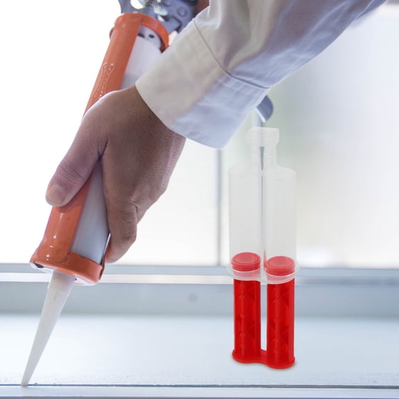 Luxshiny 6Pcs Large Capacity Red Plastic Ab Glue Tubes for Efficient Seamless Repair and Sealing