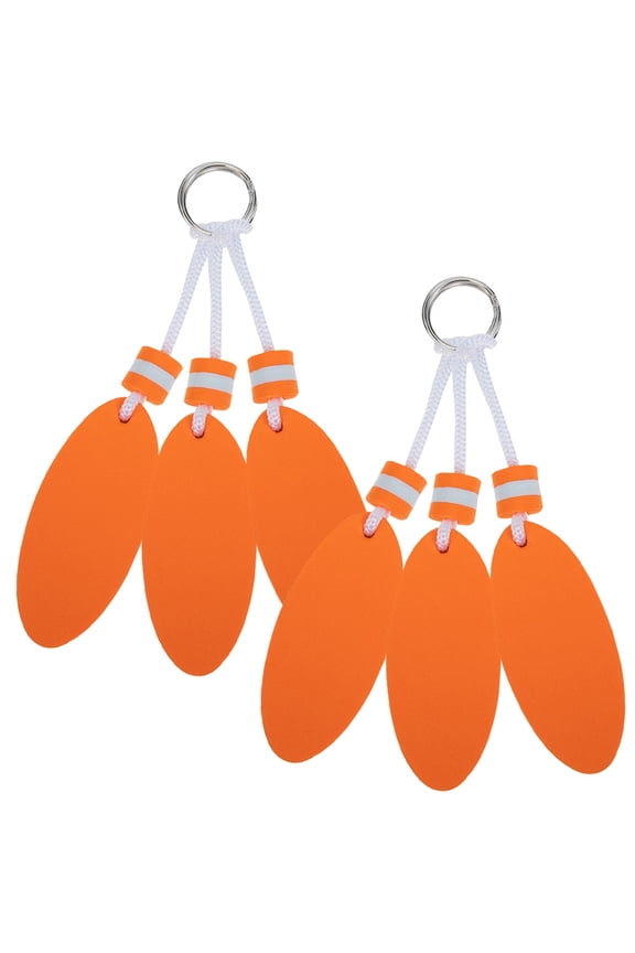 6Pcs Lightweight Oval Floating Key Chains Eva Material Orange for Surfing Boating and Outdoor Use