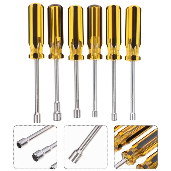 Luxshiny 6-Piece Nut Driver Set with Ergonomic Handles for , Home Improvement, and Hobby Projects