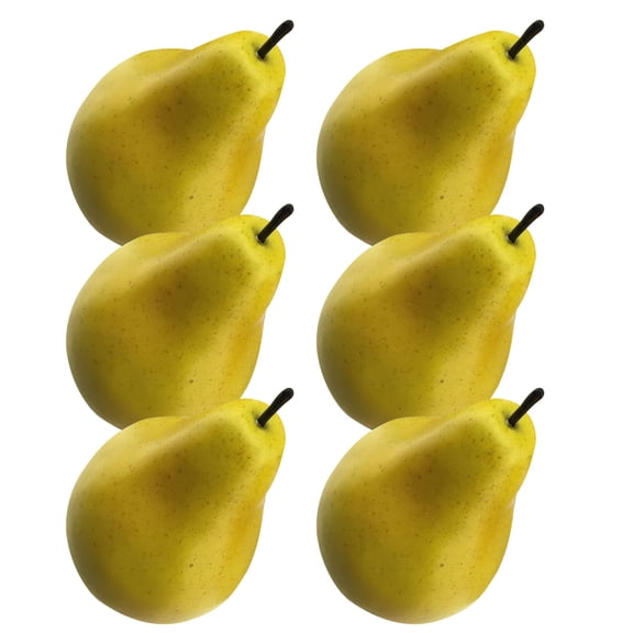 Luxshiny 6Pcs Fake Fruit Decor Artificial Pear Decor Yellow Plastic Home Use For Families