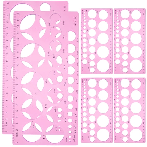 Luxshiny 6Pcs Plastic Geometric Drawing Templates with Circle Stencils for Engineering Use