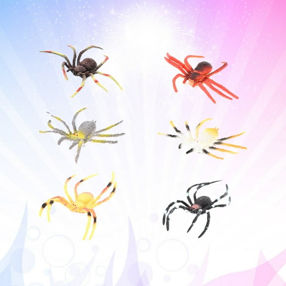 Luxshiny 6Pcs Plastic Spider Model for Natural Science Education and Creative Role Playing
