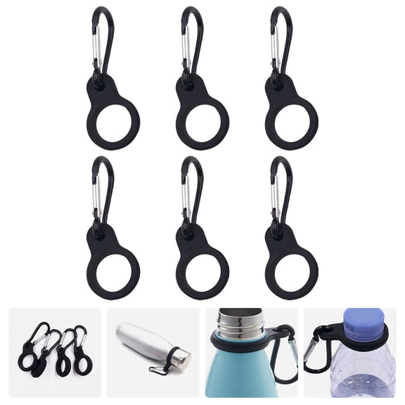 Luxshiny 6Pcs Professional Bottle Clip Black Silicone Convenient Wear Resistant Water Bottle Buckle