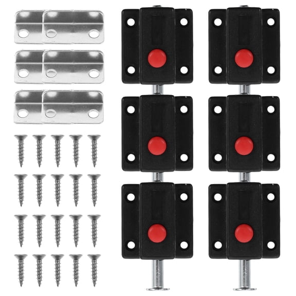 LITINKIMI 6-Pack Plastic Push Button Latches for Furniture Doors with Spring-Loaded Mechanism