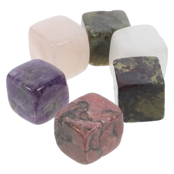 Luxshiny 6Pcs Quartz Stone Ice Cubes for Drinks Reusable and Stylish Assorted Color
