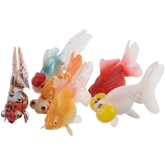 Luxshiny 6Pcs Realistic Floating Goldfish Aquarium Ornament Plastic Fish for Vibrant Decor