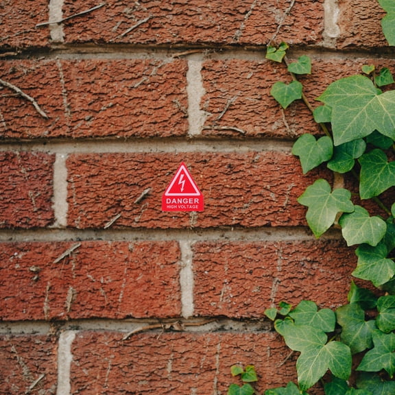 Luxshiny Outdoor High Voltage Warning Labels Red Visible PVC Safety Signs