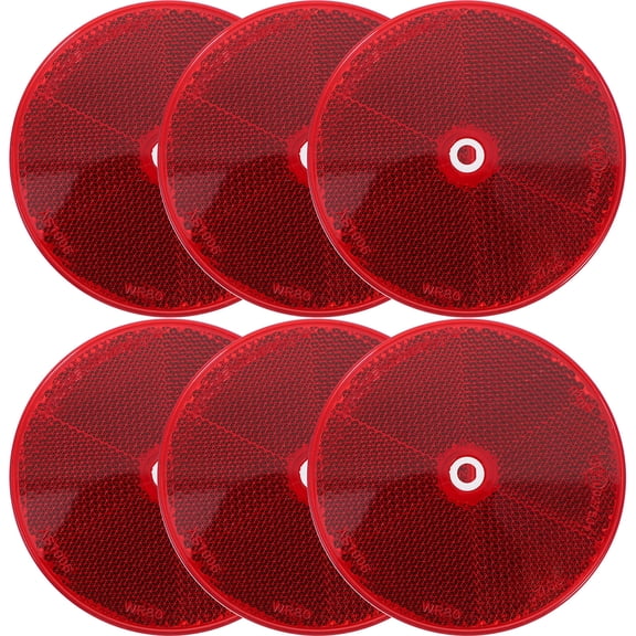 Luxshiny 6Pcs Red Motorcycle Trailer Reflectors Small Reflective Safety Reflectors