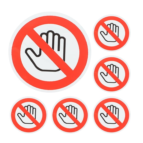 Luxshiny 6Pcs Red Clear Phone Grip Warning Stickers Do Not Touch Safety Labels for Door and Window Use