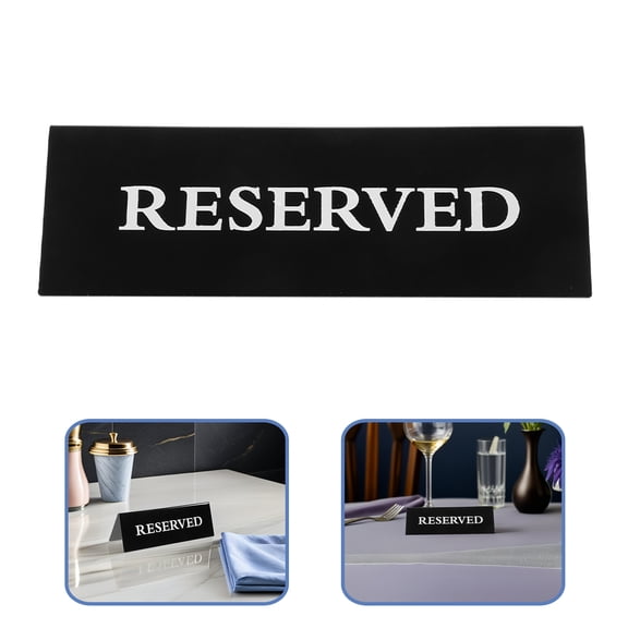 Luxshiny 6Pcs Reusable Acrylic Reserved Table Tent Signs for Wedding Banquet Party Use
