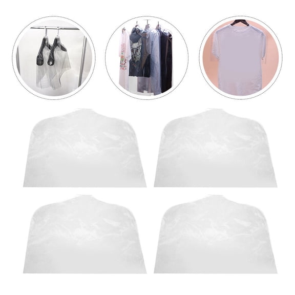 Luxshiny 6Pcs Reusable Transparent Clothes Covers Hangable Garment Bags Protective Coat Storage