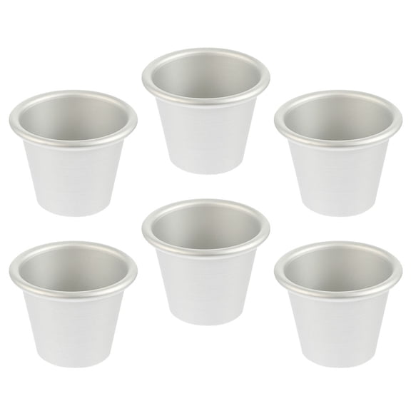 Luxshiny 6Pcs Cake Baking Pan Metal Round Nonstick Baking Tool for Pudding and Desserts