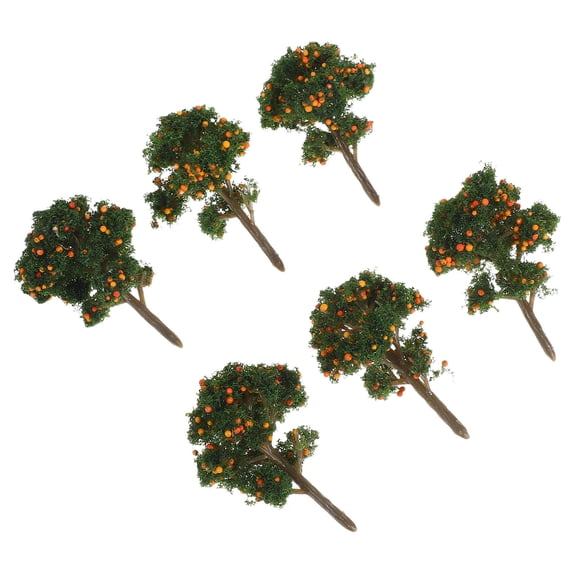 Luxshiny 6Pcs Model Lemon Trees for Sand Table Decoration Faux Plastic Small Trees