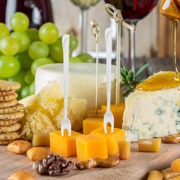 Luxshiny 6Pcs Small Stainless Steel Forks for Appetizers Reusable Party Forks with Sleek Modern Design