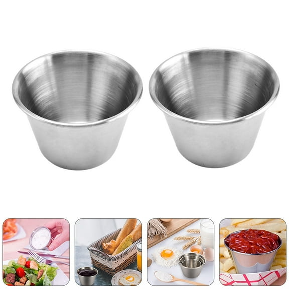 Luxshiny 6Pcs Stainless Steel Sauce Containers for Ketchup Mustard and Salad Dressing Storage