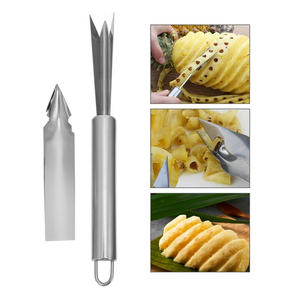Luxshiny 6Pcs Stainless Steel Pineapple Cutter Tool for Household Users in Fruit Preparation