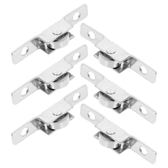 Luxshiny 6Pcs Window Screen Parts Plated Silver Versatile Door Roller Pulley for Home Use