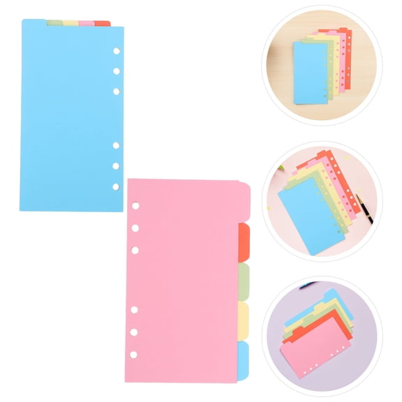 Alasum 6Set Loose Leaf Index Dividers with Vertical Tabs for Notebook and Binder Inserts