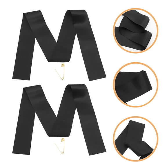 Luxshiny 6Pcs Black Engagement Party Sash Portable Versatile Decoration for Daily Gatherings