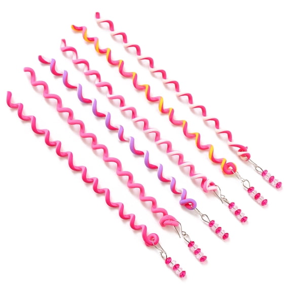 Luxshiny 6pcs Hair Braider for Girls Polymer Clay Daily Use Accessory Pink