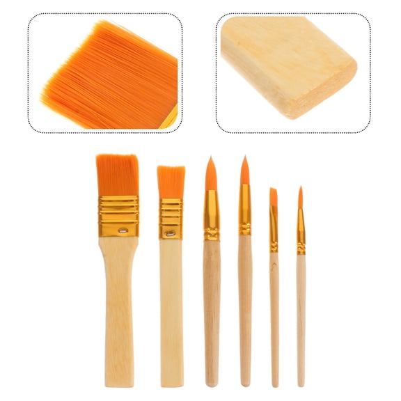Luxshiny Set of 6 Oil Painting Brushes for Watercolor, Acrylic, and Art Supplies Ideal for Beginners and Students