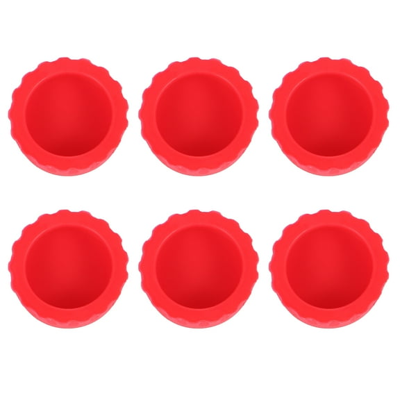 Luxshiny 6-Pack Reusable Red Silicone Bottle Caps for Beer Bottles, and Leak-Proof Covers for Adults
