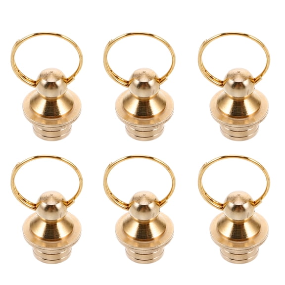 Luxshiny 6Pcs Golden Brass Gourd Decorative Covers Sturdy Stylish Caps for Guitar Gourd Accessories