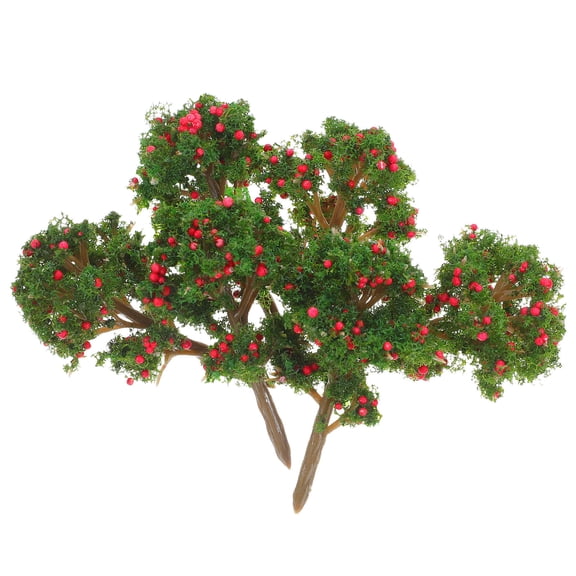 Luxshiny 6-Piece Red Artificial Fruit Tree Models for Home Decoration, Sand Table, and Miniature Scene Display