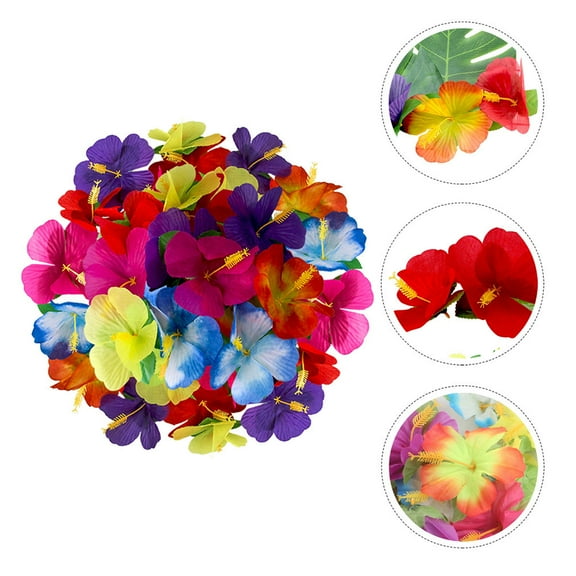 Luxshiny 72Pcs Artificial Tropical Flower Decor Fake Flower Arrangement for Home and Event Decoration