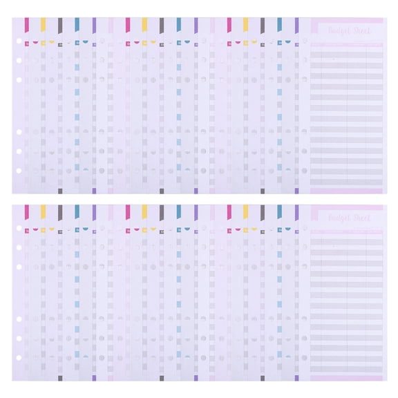 Luxshiny 72Pcs Cash Binder Refill Expense Tracking Sheets Portable Budget Planner Inserts