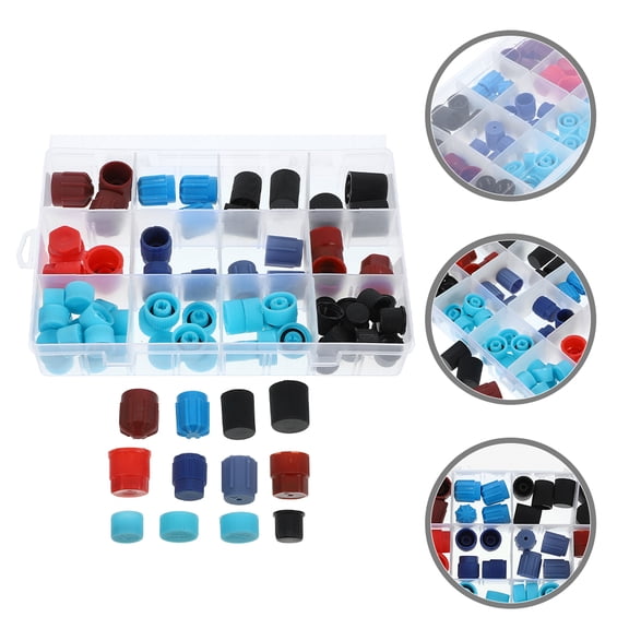 Luxshiny 77-Piece Multi-Color Air Conditioning Valve Core Cap Kit for Cars with Easy Installation and Design