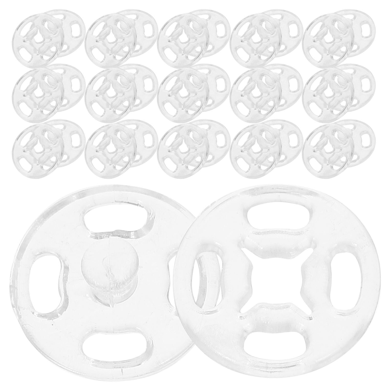 Luxshiny 80Sets Transparent Plastic Snap Buttons for Sewing Durable ...