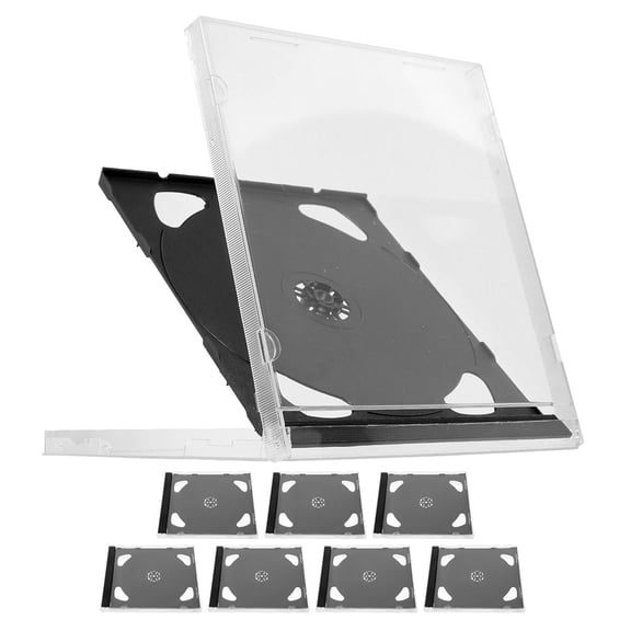 Luxshiny 8Pcs Black Cd Case Storage Organizer Protective Disc Holder Box for Clear Identification