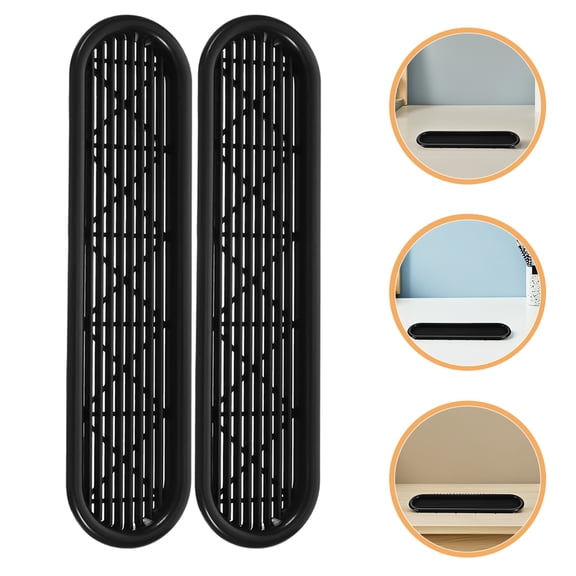 Luxshiny 8Pcs Black Furniture Air Vent Ventilation Cover for Storage Ventilation Plastic Flat Grid