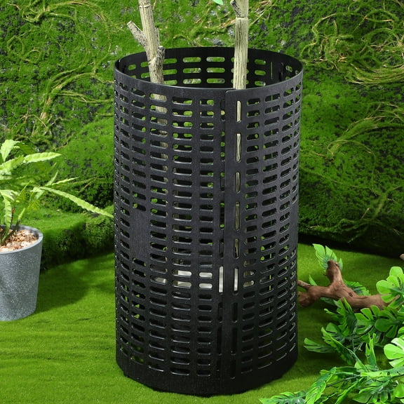 Luxshiny 8Pcs Garden Tree Guards with Easy Setup and Weather Resistant Black Plastic