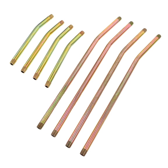 Luxshiny 8Pcs Golden Grease Gun Extension Tubes Hard Pipe Set Leakproof with Quick Connect for Home