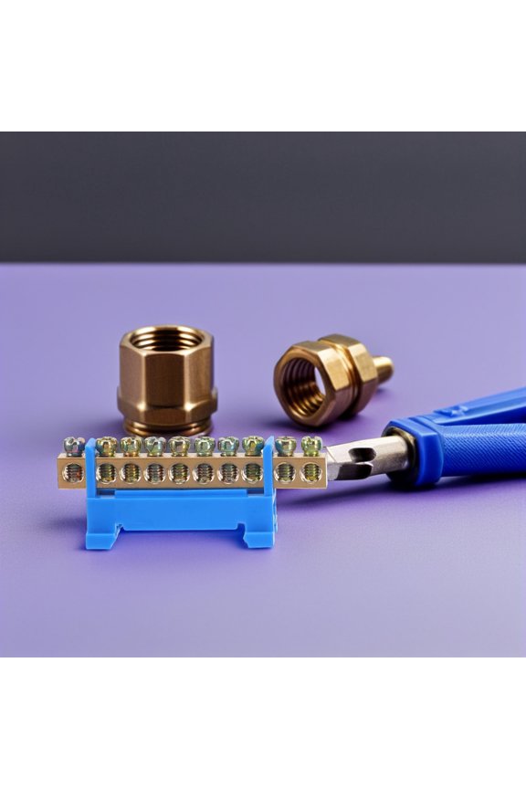 8-Piece Copper Grounding Terminal Bus Bar Set for Electrical Wiring, High Conductivity and Wire Connection