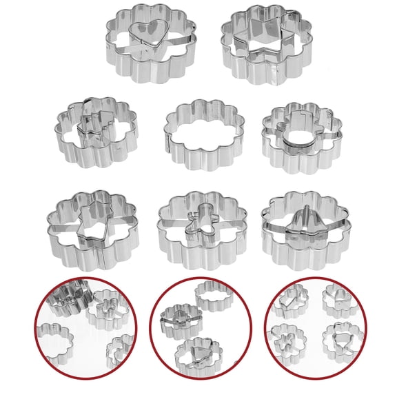 Luxshiny 8Pcs Lightweight Stainless Steel Cookie Press Cutters for Kitchen and Party Baking
