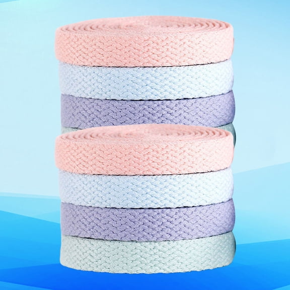 Luxshiny 8Pcs Polyester Shoelaces Flat for Funny Time Assorted Color