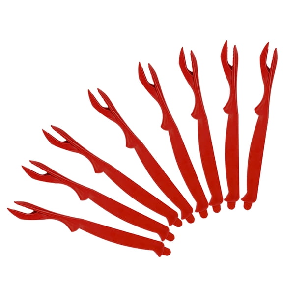Luxshiny 8Pcs Professional Restaurant Style Red Crab Forks for Effortless Shell Peeling and Seafood Enjoyment