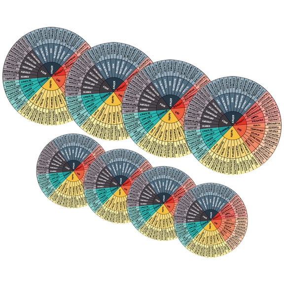 Luxshiny 8Pcs Emotion Wheel Sticker Self Adhesive PVC Decorative Stickers for Laptop and Notebook