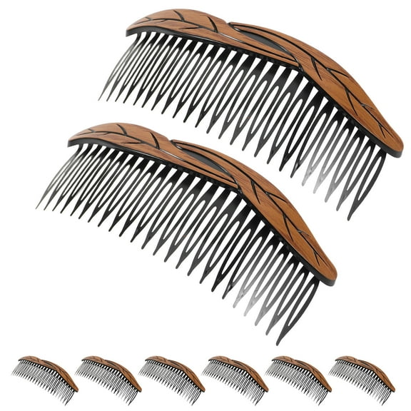 Luxshiny 8Pcs Vintage Hair Side Combs with Smooth Teeth Lightweight Plastic for Easy Hair Styling