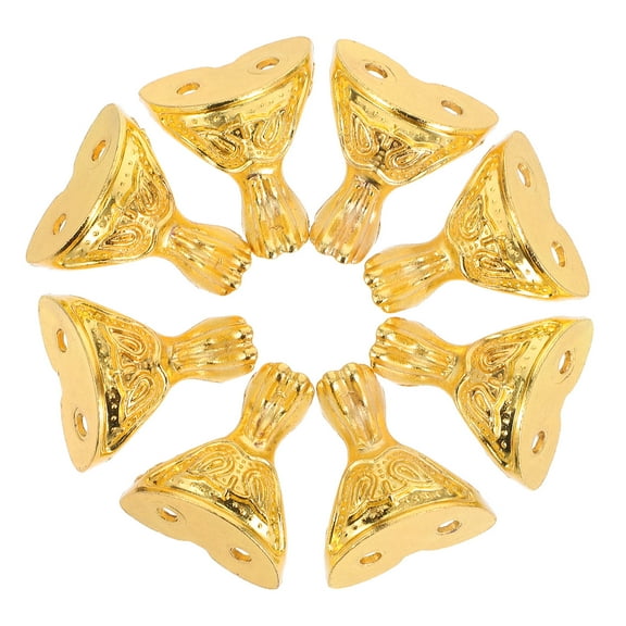 Luxshiny Vintage Metal Box Feet Golden Zinc Alloy for Furniture Use 8Pcs