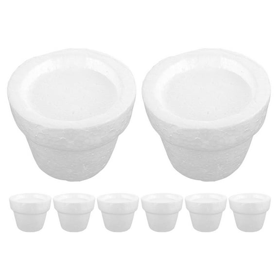 Luxshiny 8Pcs White Foam Flowerpot Inserts for DIY Crafts Floral Arrangements Wedding Decorations Lightweight Versatile