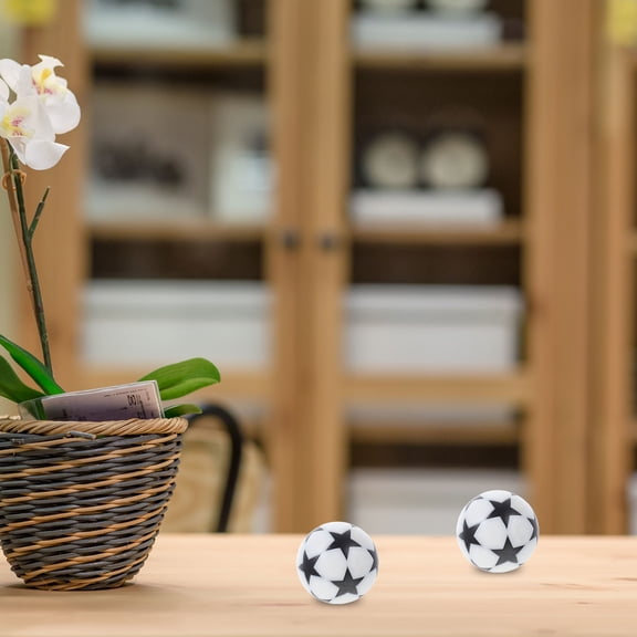 Luxshiny 8Pcs Black White Five-Star Table Footballs Replacement for Desktop Football Machine Accessories